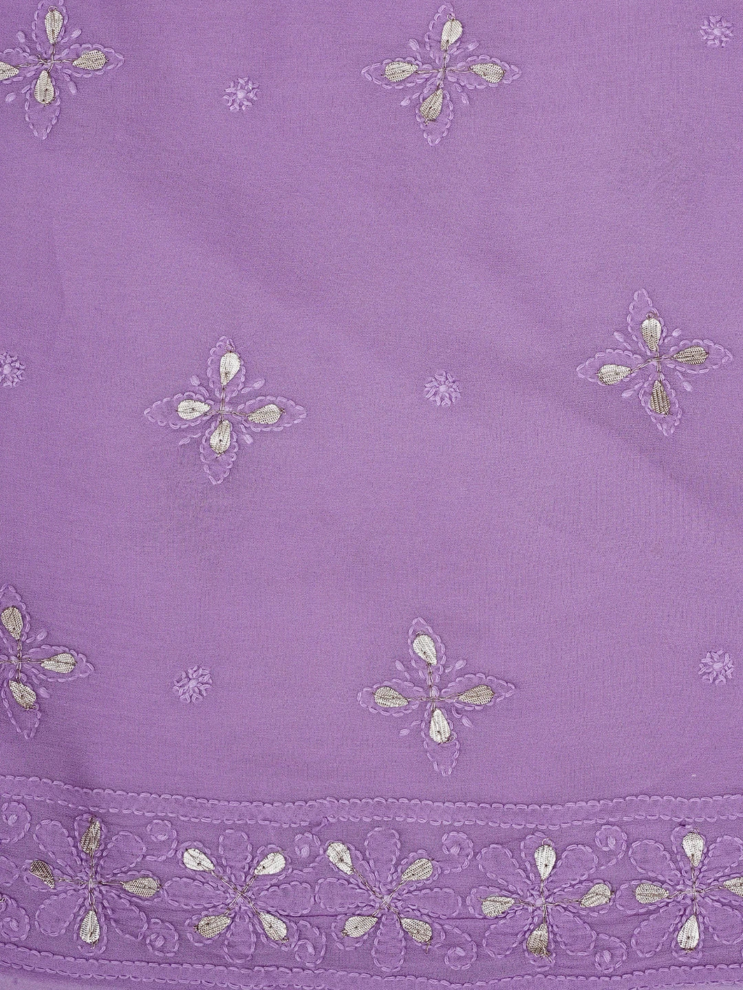 Ada Hand Embroidered Mauve Viscose Georgette Lucknowi Chikankari Unstitched Kurta Dupatta Set With Zari Work 01A944708