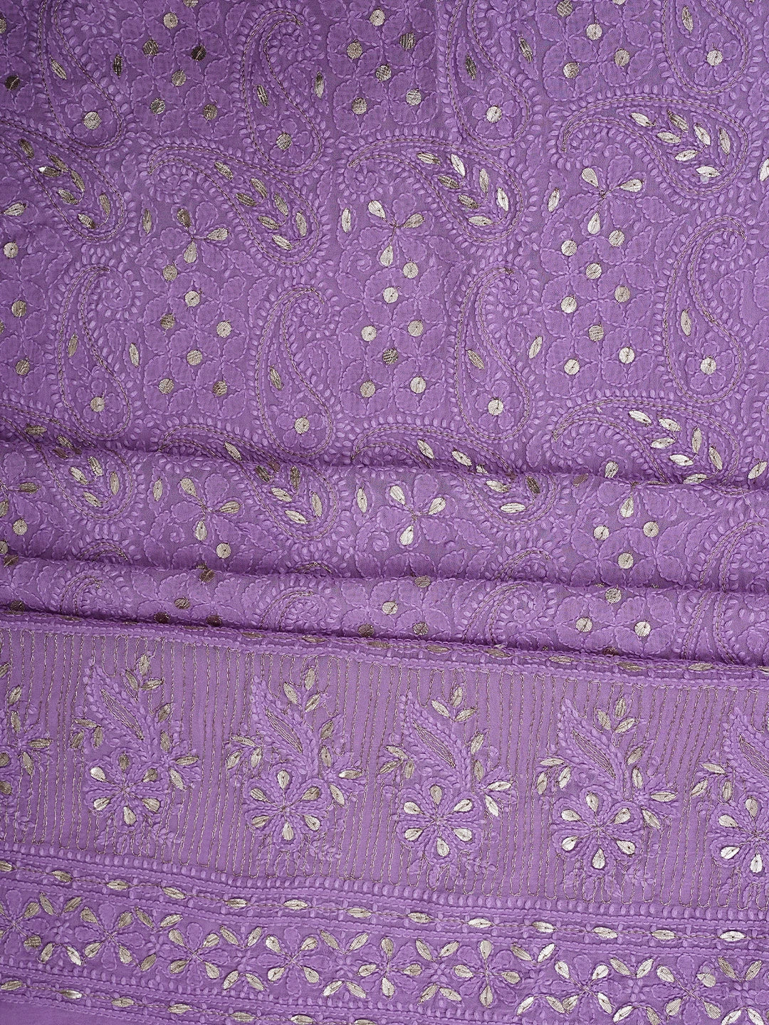 Ada Hand Embroidered Mauve Viscose Georgette Lucknowi Chikankari Unstitched Kurta Dupatta Set With Zari Work 01A944708