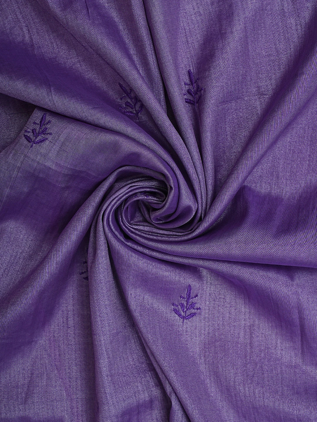 Ada Hand Embroidered Purple Tissue Lucknowi Chikankari Unstitched Kurta Dupatta Set 01A946079