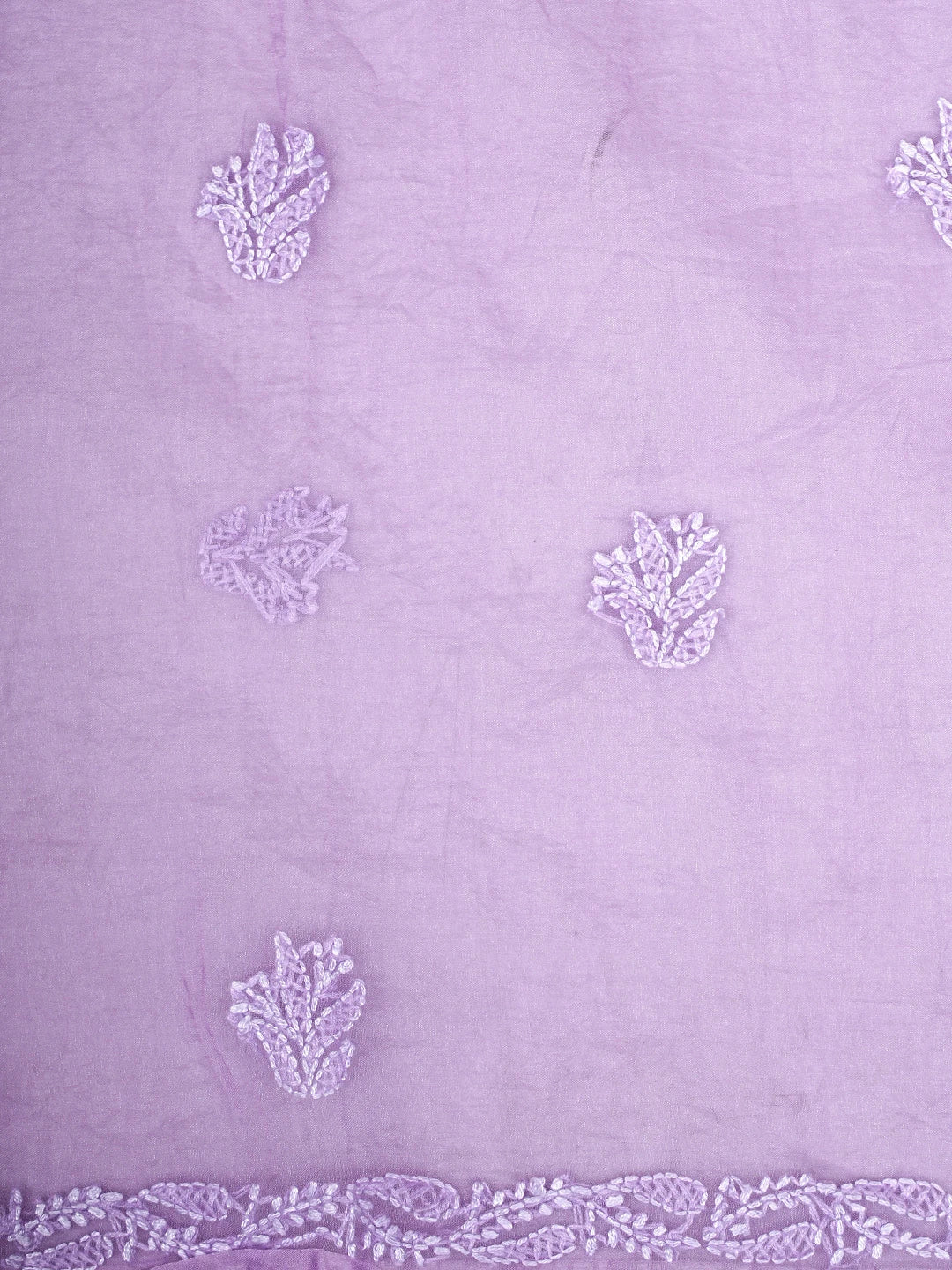 Ada Hand Embroidered Lavender Purple Organza Lucknowi Chikankari Unstitched Kurta Dupatta Set 01A908469