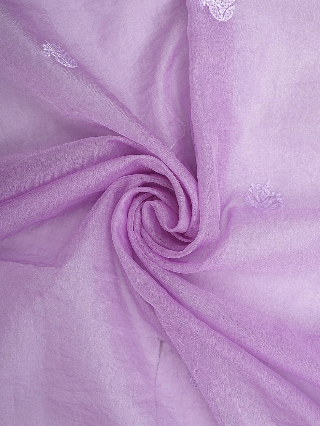 Ada Hand Embroidered Lavender Purple Organza Lucknowi Chikankari Unstitched Kurta Dupatta Set 01A908469