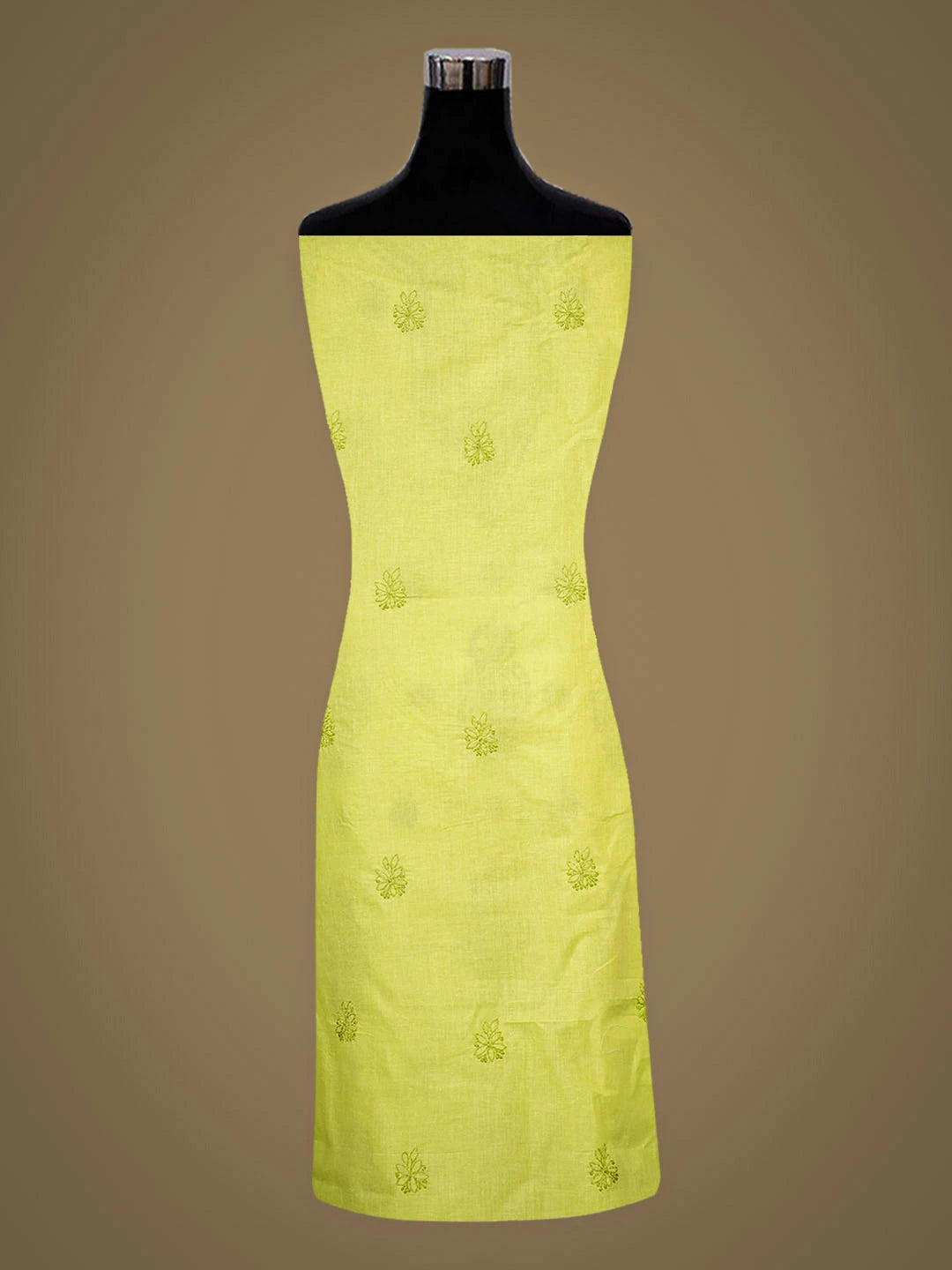 Ada Hand Embroidered Lime Green Cotton Lucknowi Chikankari Unstitched Kurta 01A917902