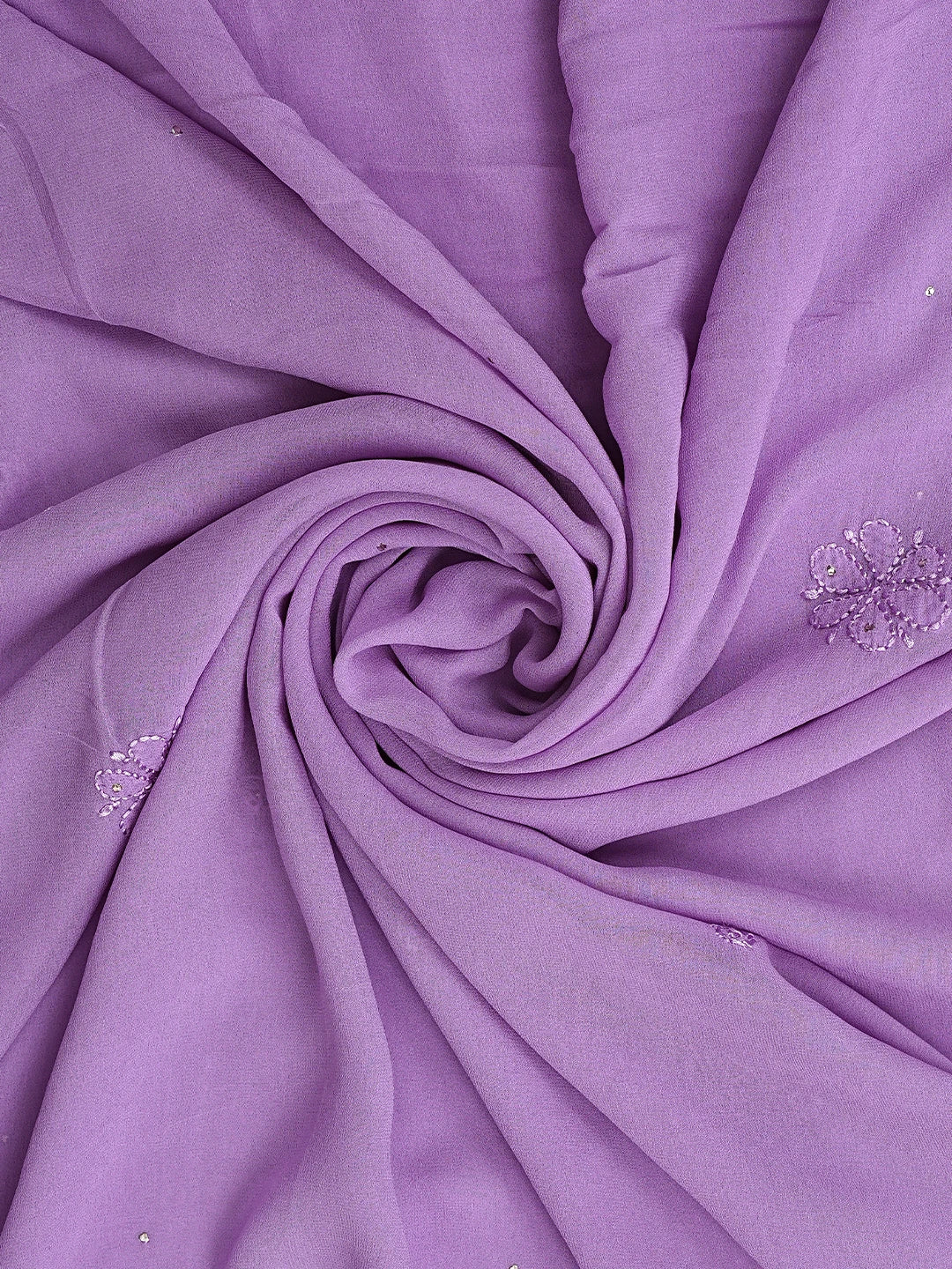 Ada Hand Embroidered Mauve Viscose Georgette Lucknowi Chikankari Unstitched Kurta Dupatta Set With Muqaish Work 01A944718