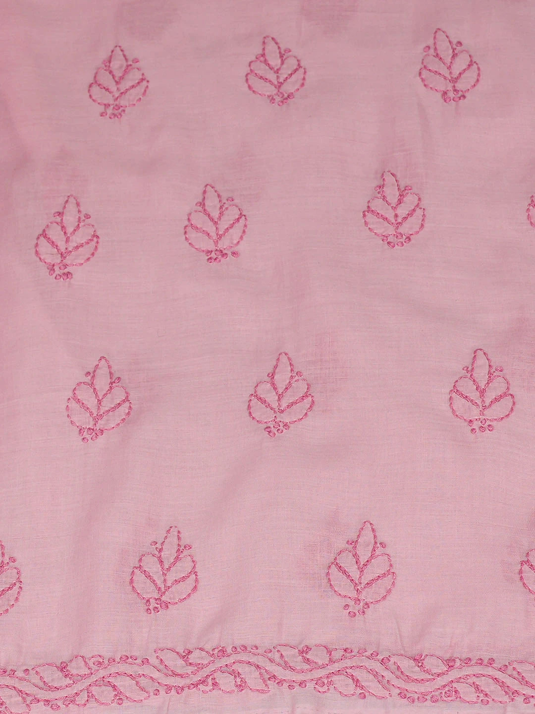 Ada Hand Embroidered Pink Cotton Lucknowi Chikankari Unstitched Kurta 01A816548