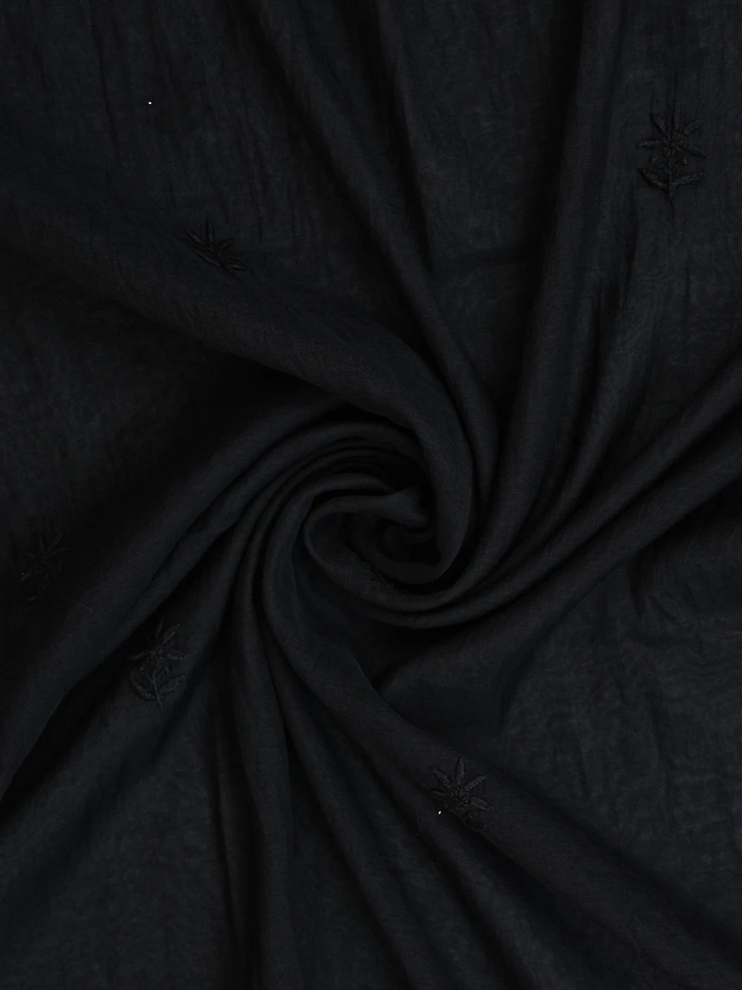 Ada Hand Embroidered Black Chanderi Lucknowi Chikankari Unstitched Kurta Dupatta Set 01A741606