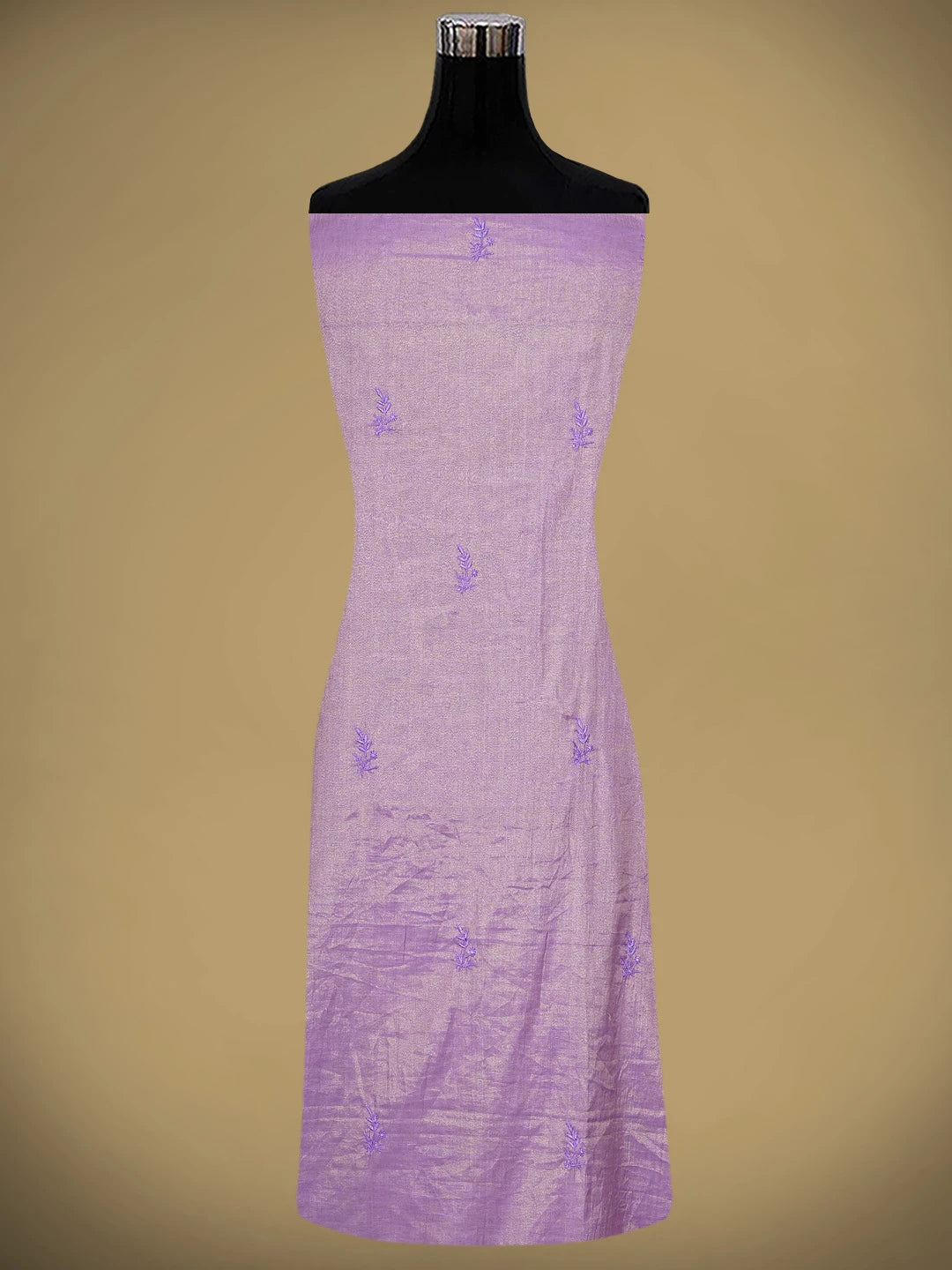Ada Hand Embroidered Lilac Lavender Tissue Lucknowi Chikankari Unstitched Kurta Dupatta Set 01A946084