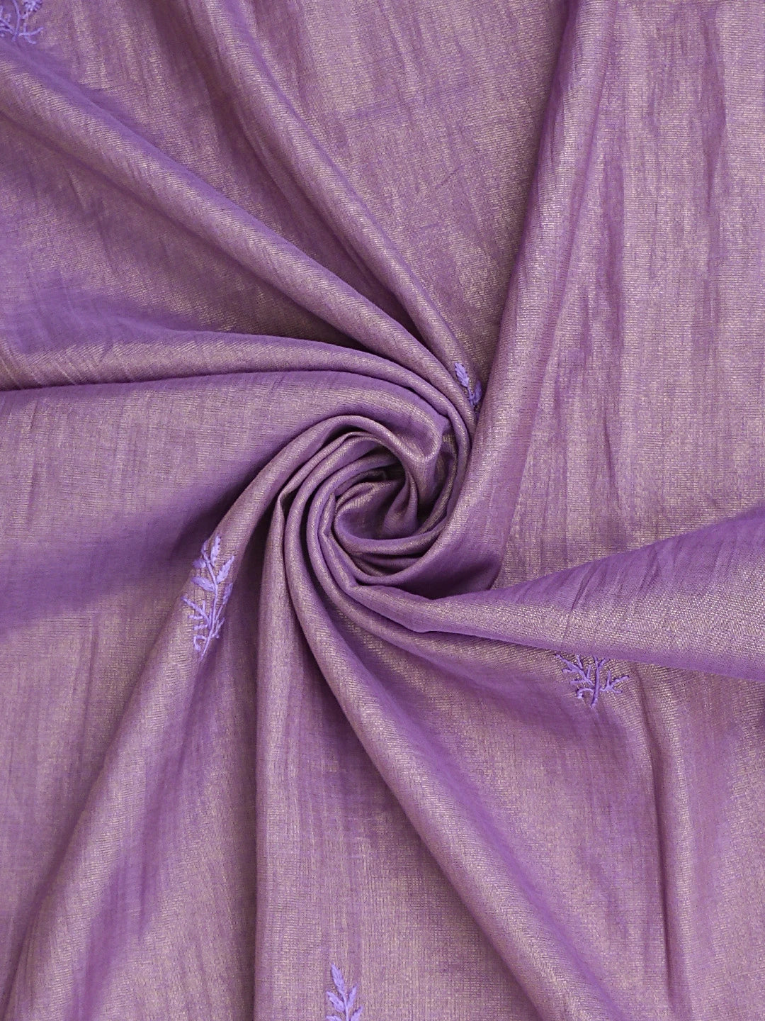 Ada Hand Embroidered Lilac Lavender Tissue Lucknowi Chikankari Unstitched Kurta Dupatta Set 01A946084