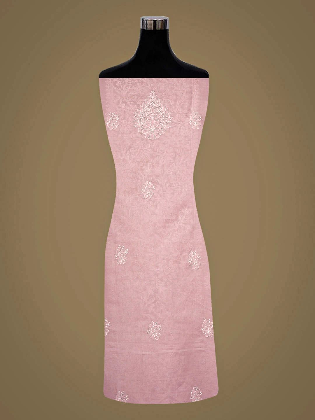 Ada Hand Embroidered Dusty Pink Cotton Lucknowi Chikankari Unstitched Kurta 01A946798