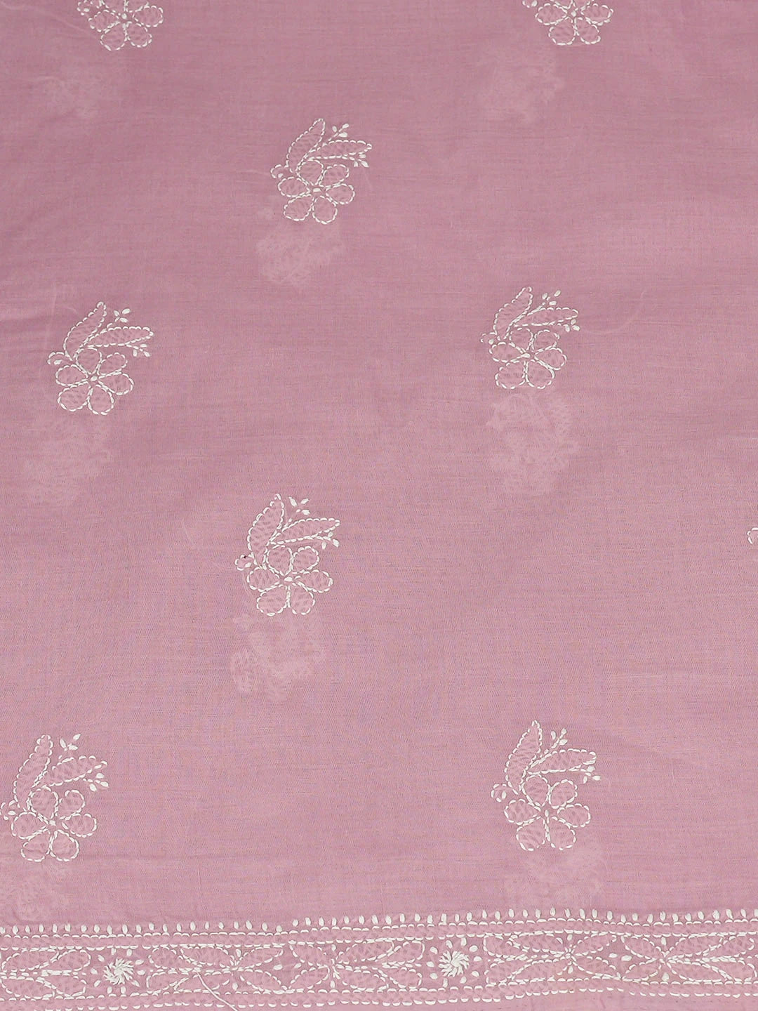 Ada Hand Embroidered Dusty Pink Cotton Lucknowi Chikankari Unstitched Kurta 01A946798