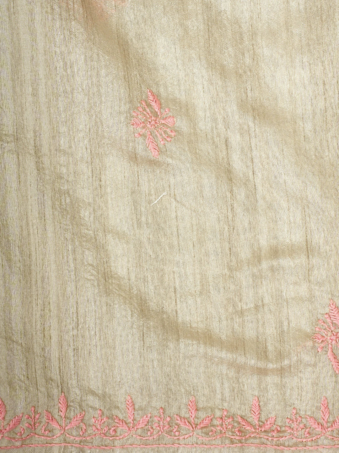 Ada Hand Embroidered Fawn Silk Lucknowi Chikankari Unstitched Kurta Dupatta Set 01A958720