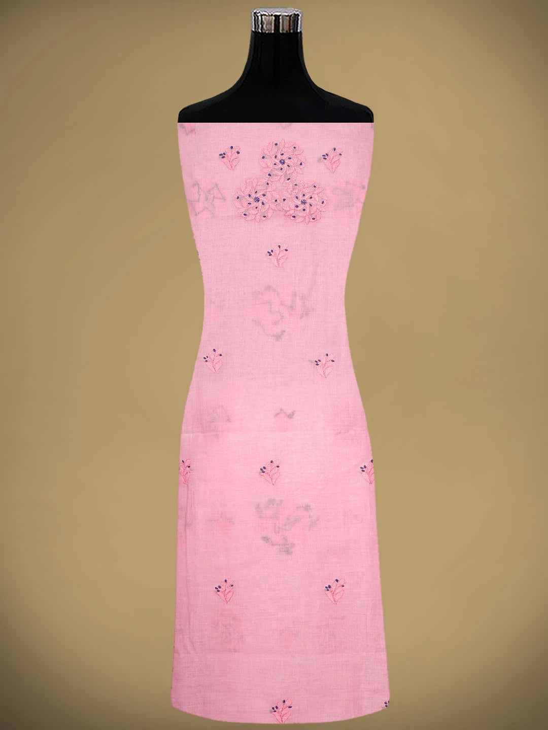 Ada Hand Embroidered Pink Cotton Lucknowi Chikankari Unstitched Suit Piece 01A959015