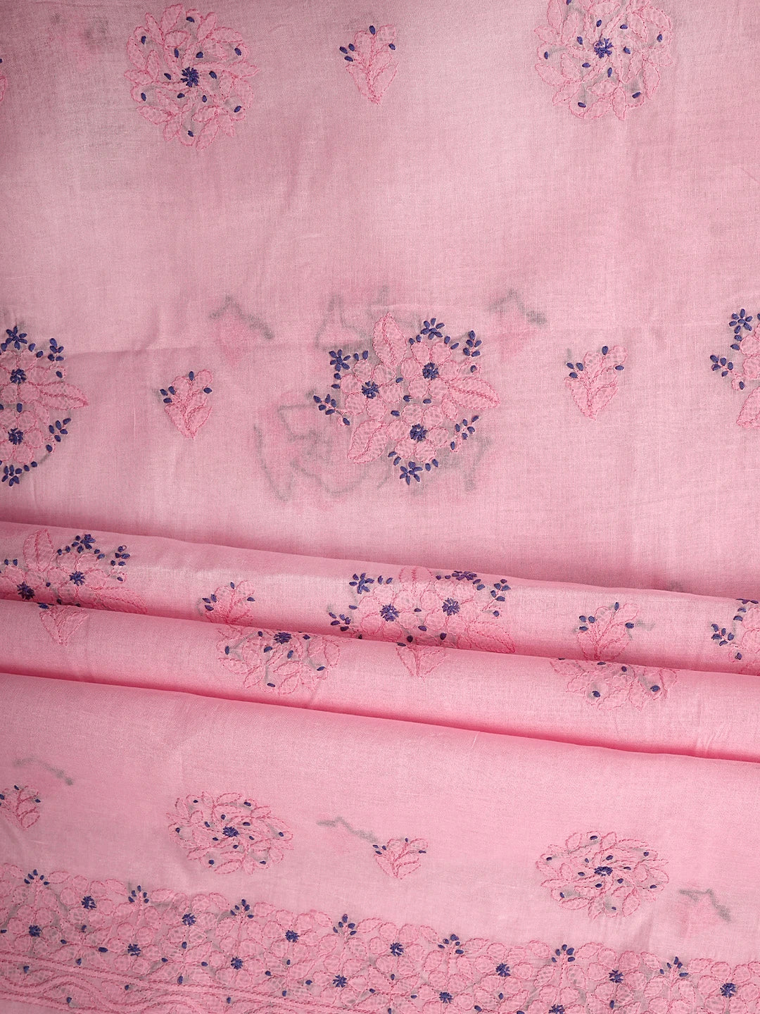 Ada Hand Embroidered Pink Cotton Lucknowi Chikankari Unstitched Suit Piece 01A959015