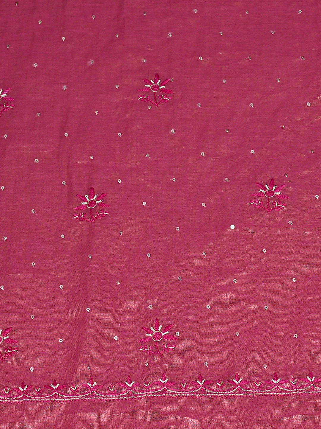 Ada Hand Embroidere Pink Tissue Lucknowi Chikankari Unstitched Kurta Dupatta Set With Pearl Work 01A779572