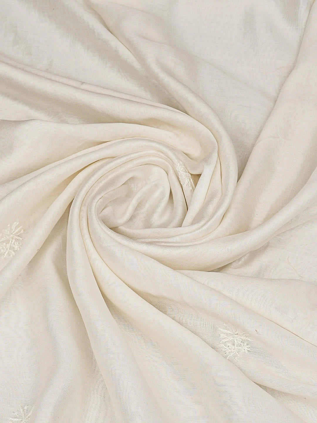 Ada Hand Embroidered White Chanderi Lucknowi Chikankari  Dupatta 01A918333