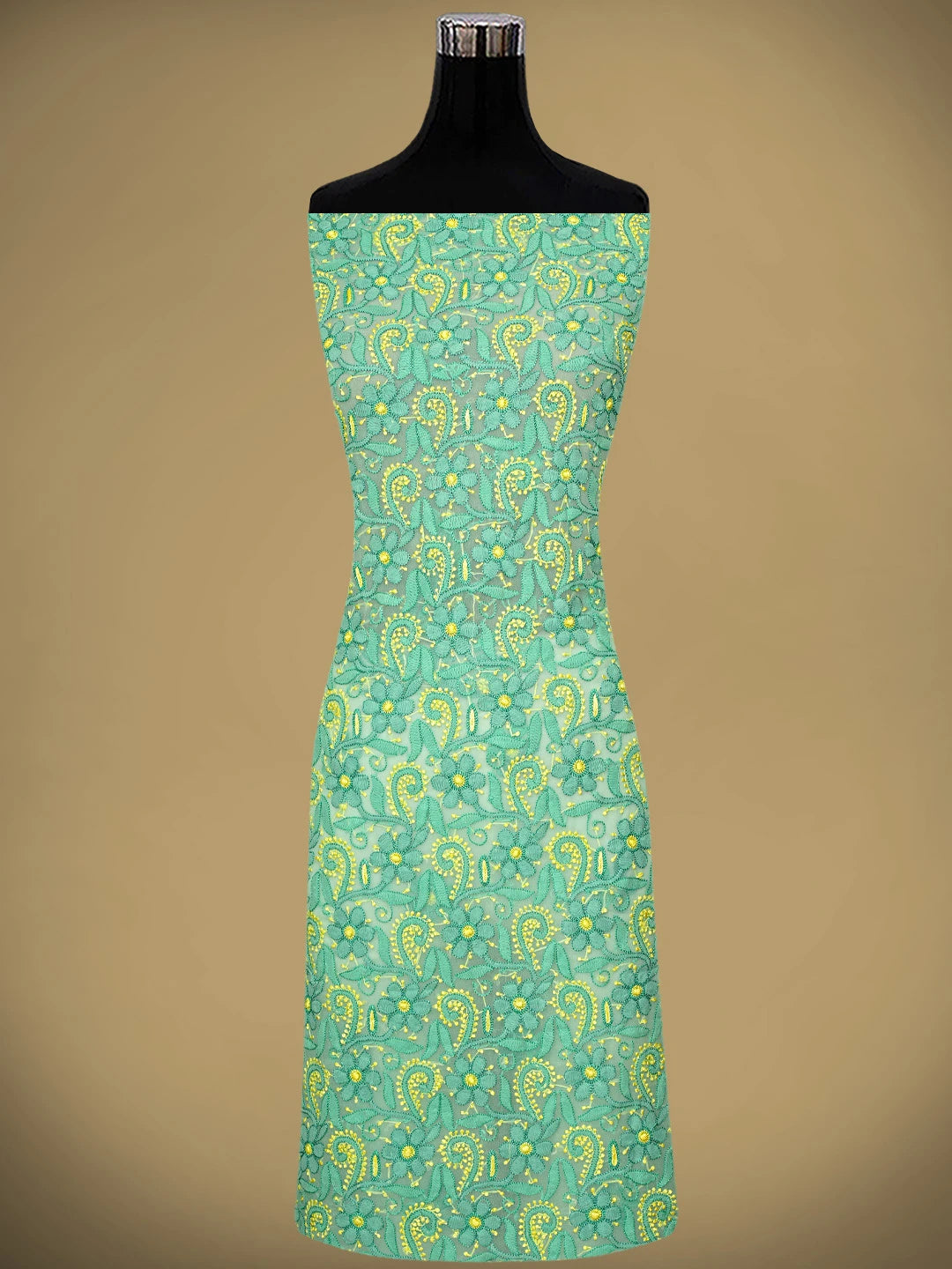 Ada Hand Embroidered Sea Green Georgette Lucknowi Chikankari Unstitched Suit Piece 01A945616