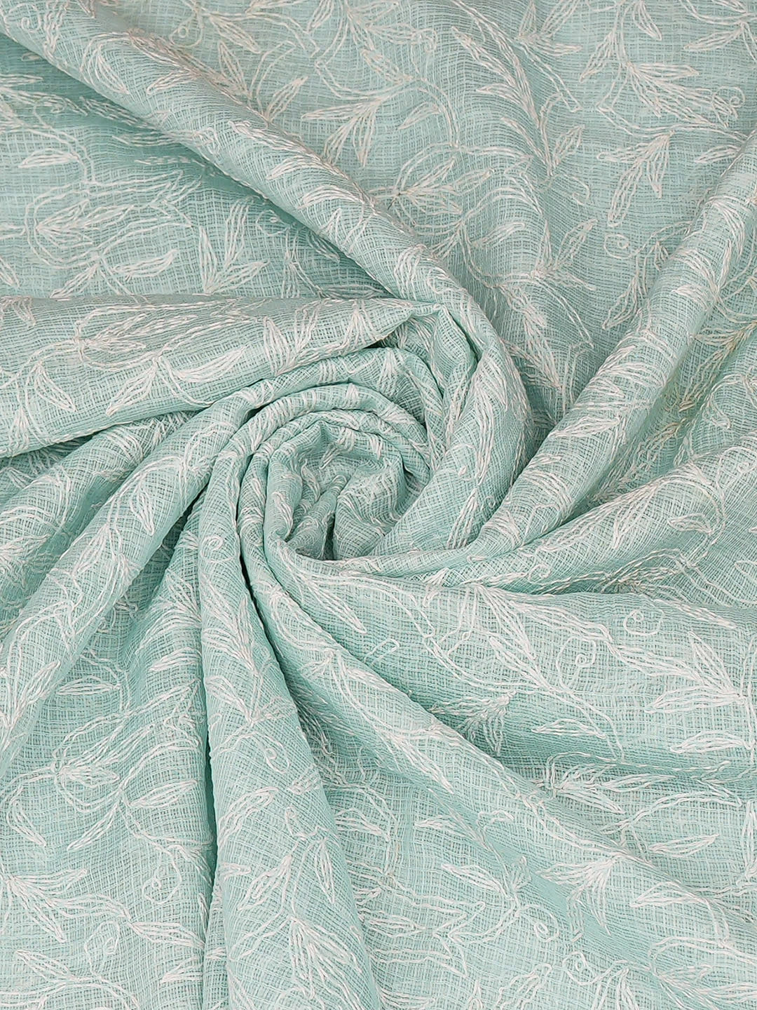Ada Hand Embroidered Sea Green Kota Lucknowi Chikankari  Dupatta 01A794375