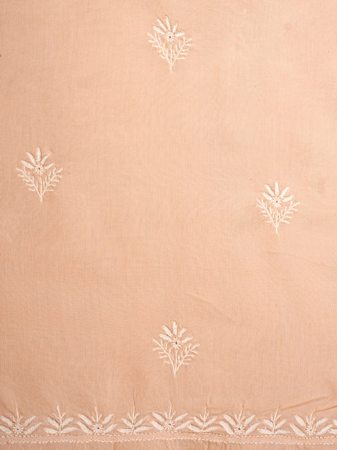 Ada Hand Embroidered Peach Muslin Lucknowi Chikankari Unstitched Suit Piece 01A855628