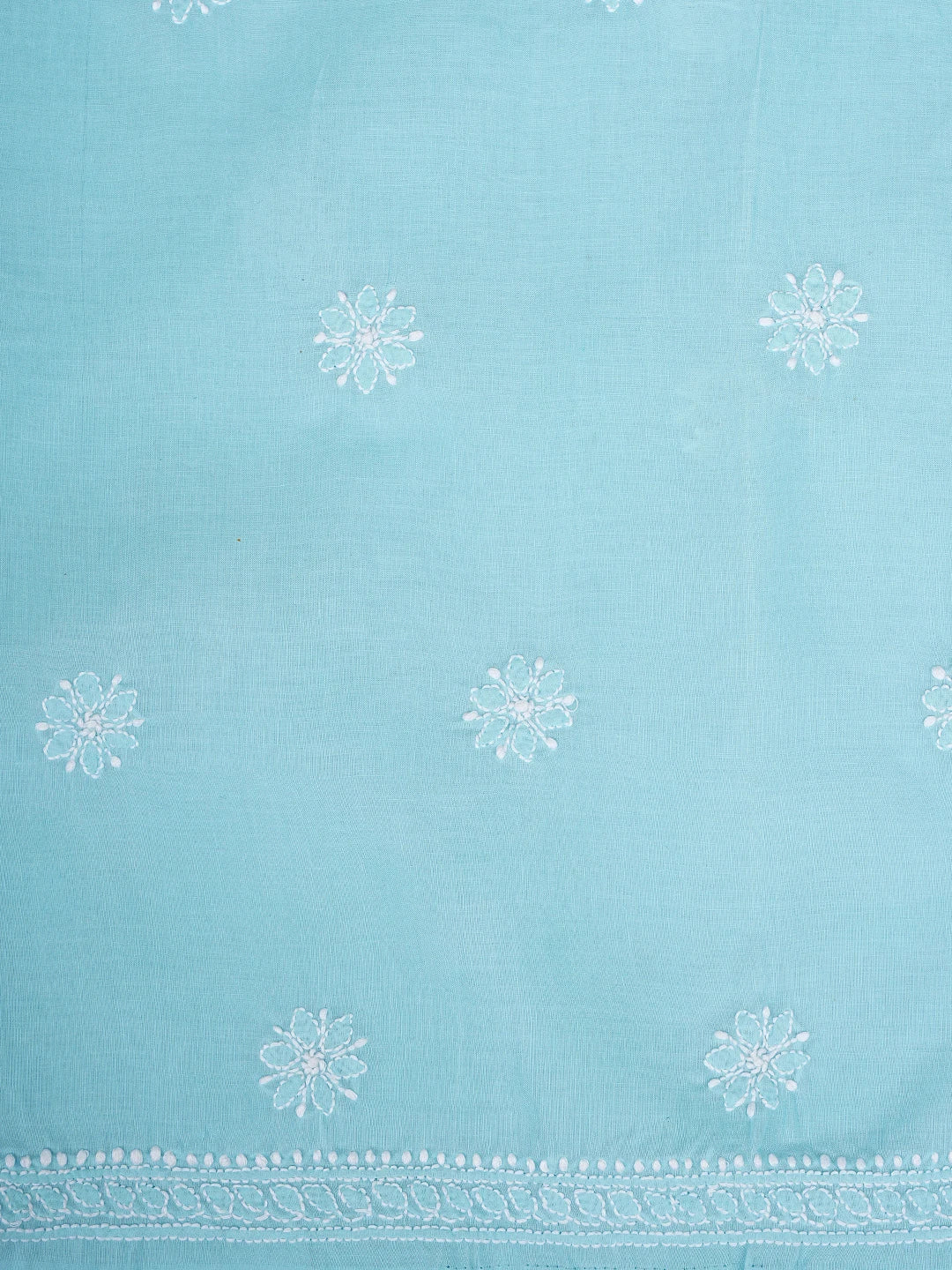Ada Hand Embroidered Sky Blue Cotton Lucknowi Chikankari Unstitched Suit Piece 01A954461