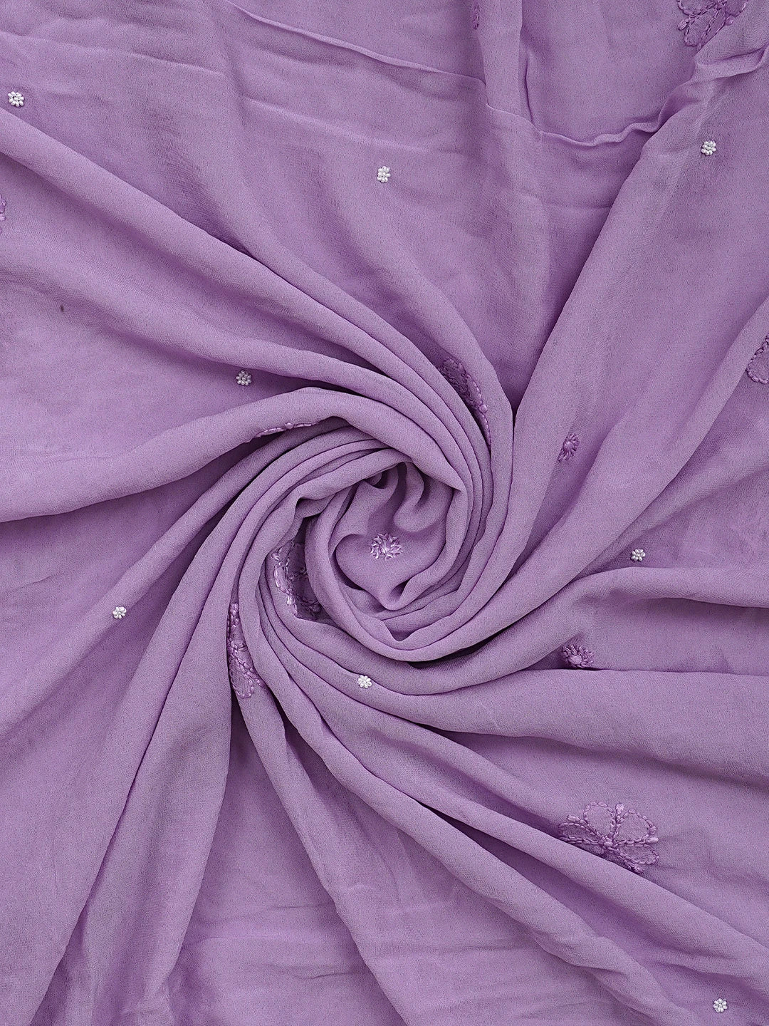 Ada Hand Embroidered Lavender Purple Viscose Georgette Lucknowi Chikankari Unstitched Kurta Dupatta Set With Zari Work 01A933516