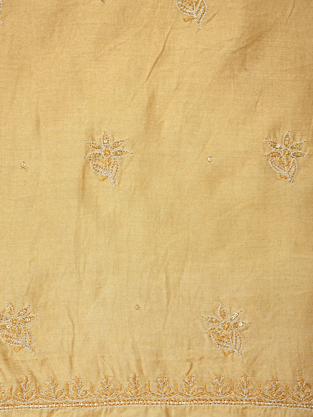 Ada Hand Embroidered Sunlit Clay Brown Muslin Lucknowi Chikankari Unstitched Suit Piece with Zari Work 01A796111