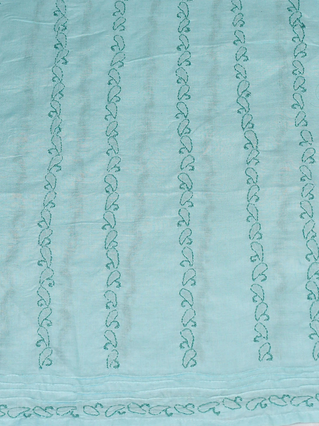 Ada Hand Embroidered Blue Cotton Lucknowi Chikankari Unstitched Kurta Piece 01A887665