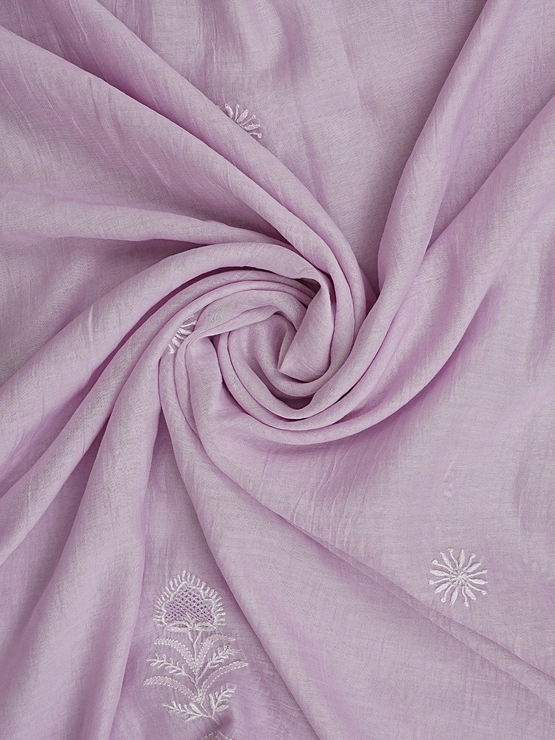 Ada Hand Embroidered Lilac Purple Chanderi Lucknowi Chikankari Unstitched Kurta Dupatta Set 01A903830