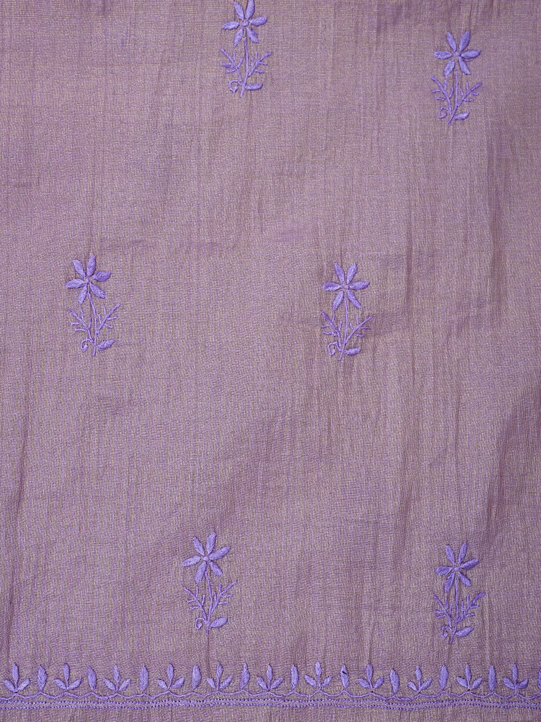 Ada Hand Embroidered Dusty Mauve Tissue Lucknowi Chikankari Unstitched Kurta Dupatta Set 01A946086