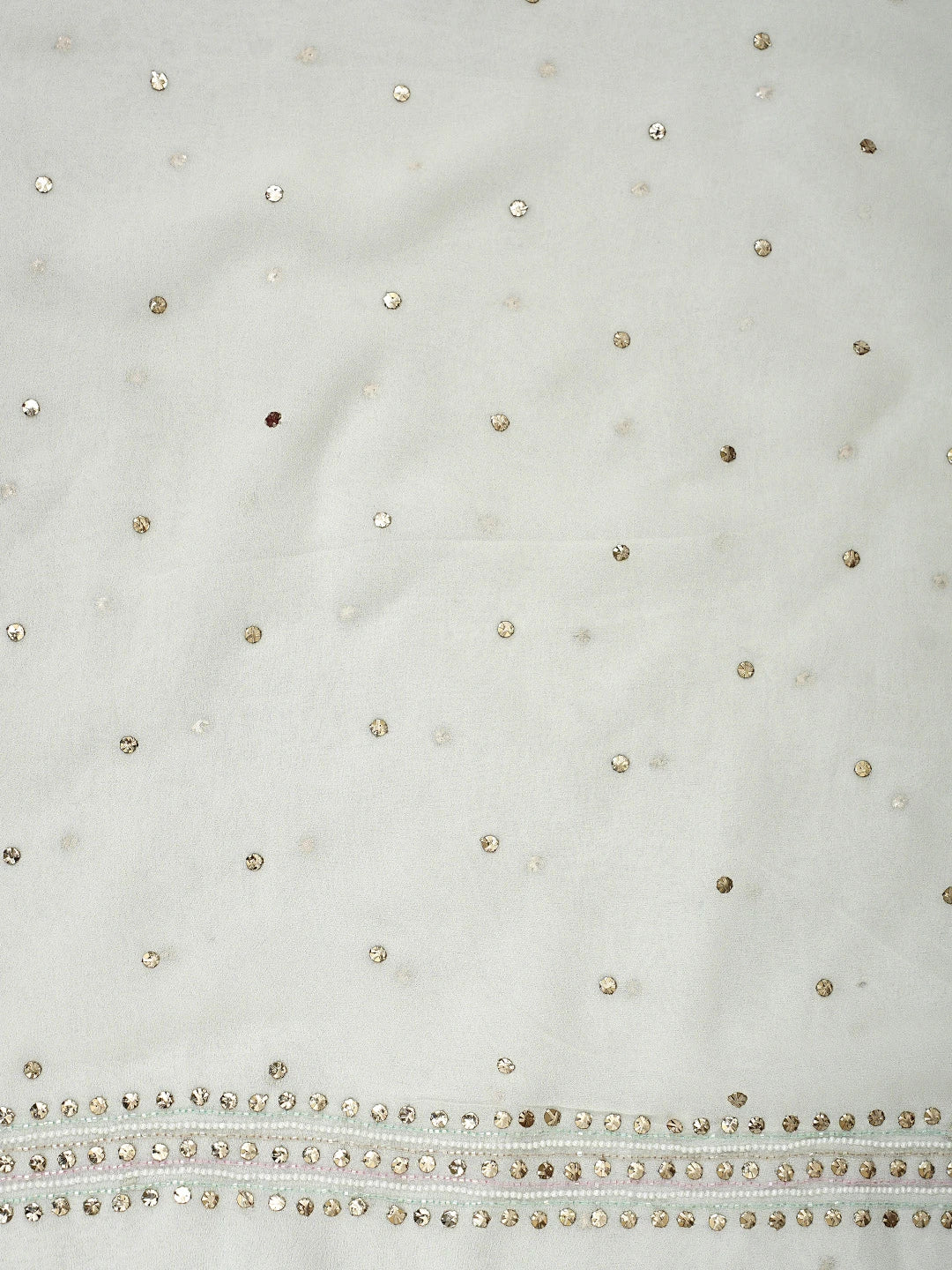 Ada Hand Embroidered White Viscose Georgette Unstitched Kurta Dupatta Set With Muqaish/Mukaish Work 01A957865