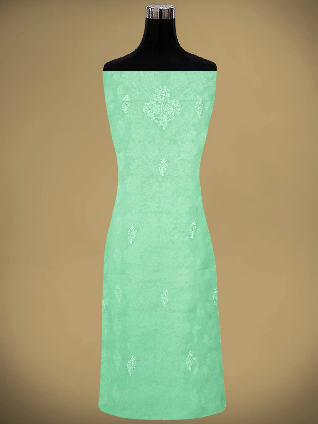 Ada Hand Embroidered Sea Green Cotton Lucknowi Chikankari Unstitched Suit Piece 01A959628
