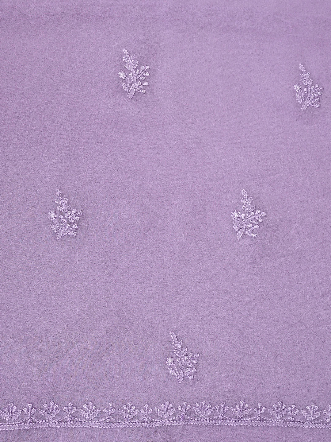 Ada Hand Embroidered Lavender Viscose Georgette Lucknowi Chikankari Unstitched Kurta Dupatta Set 01A810424