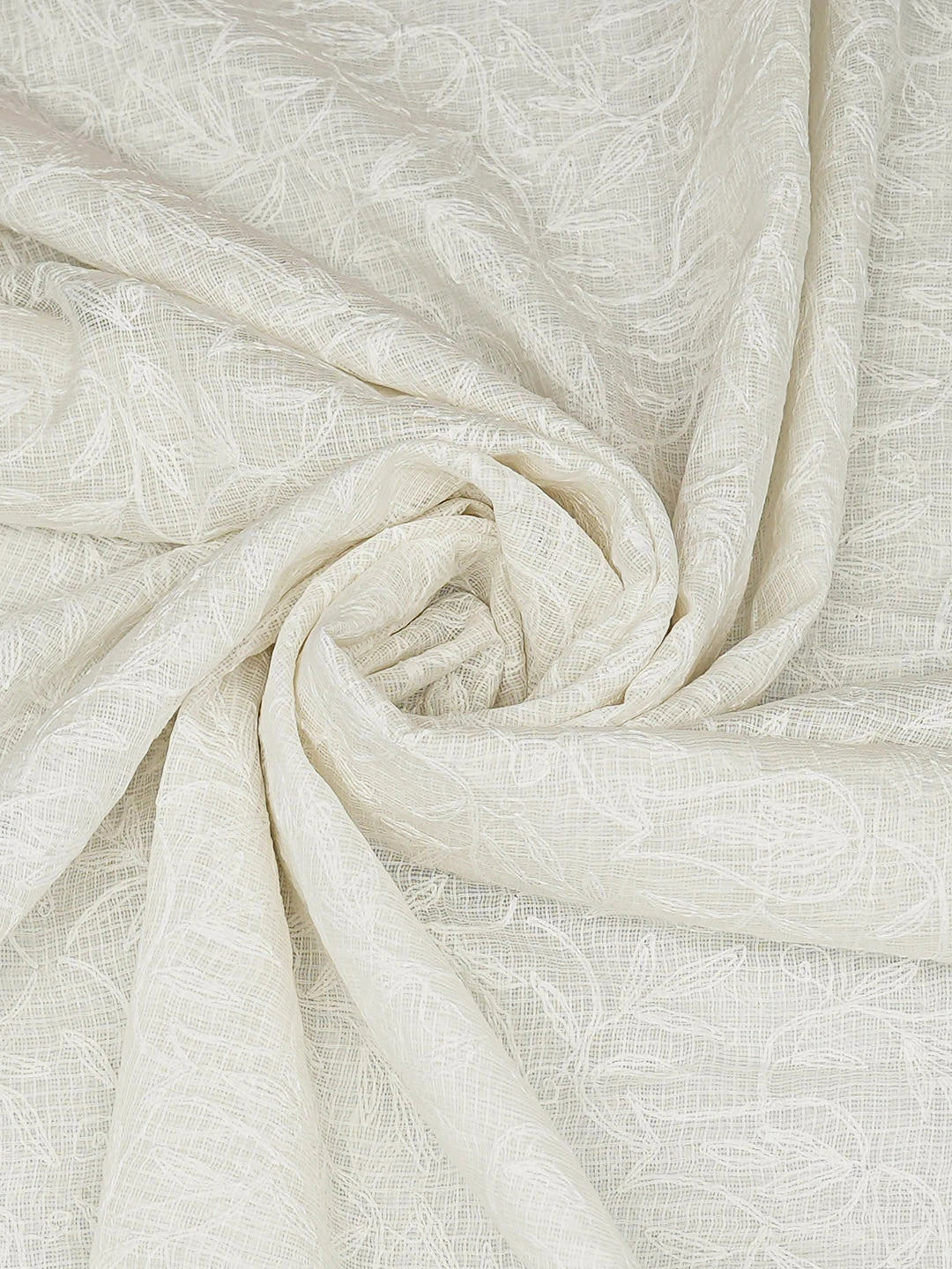 Ada Hand Embroidered White Cotton Lucknowi Chikankari Dupatta 01A952991