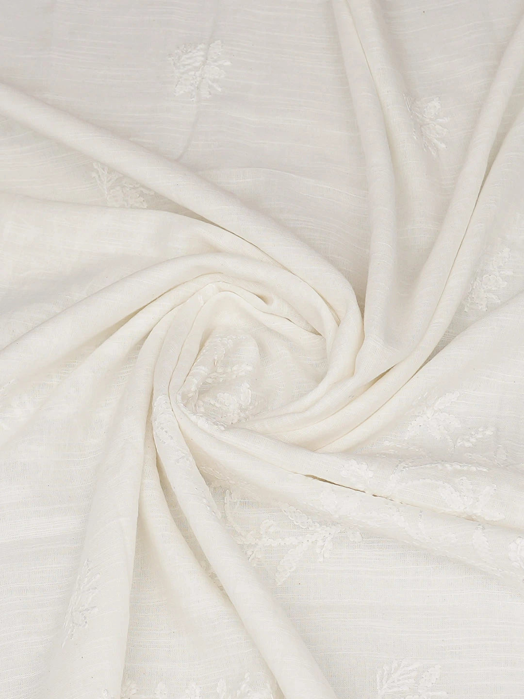 Ada Hand Embroidered White Cotton Lucknowi Chikankari Dupatta 01A950855