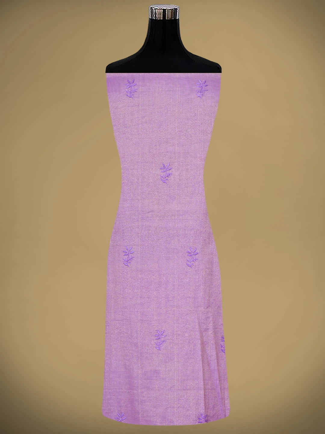 Ada Hand Embroidered Lavender Tissue Lucknowi Chikankari Unstitched Kurta Dupatta Set 01A946088