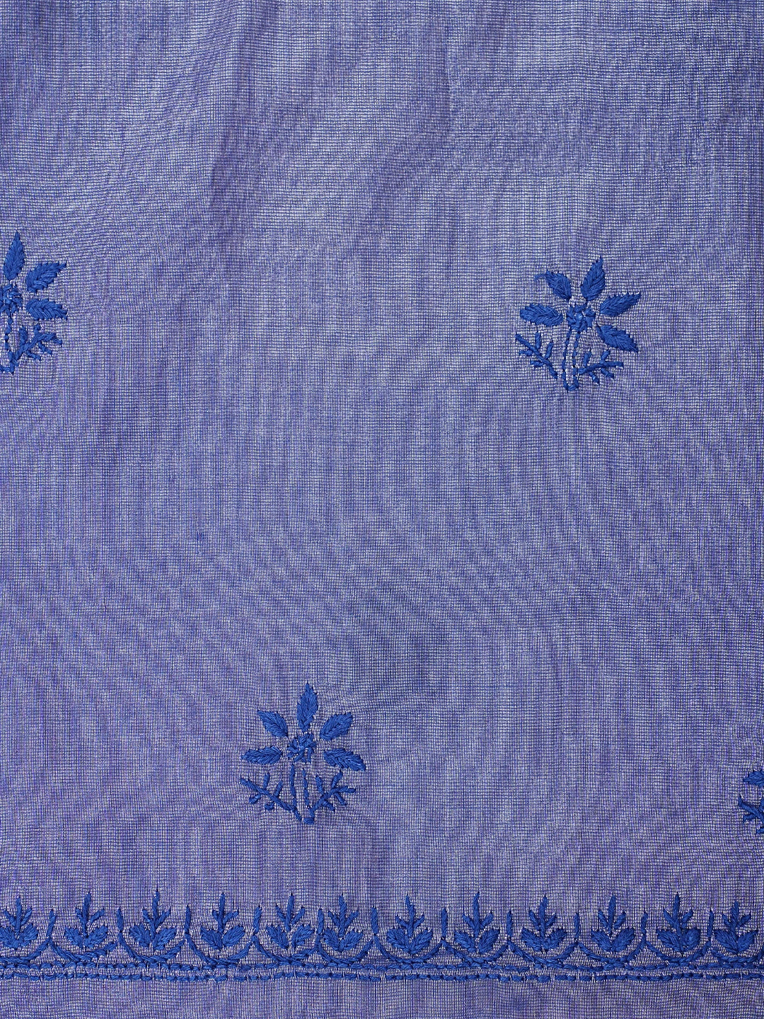 Ada Hand Embroidered Blue Grey Tissue Lucknowi Chikankari Unstitched Kurta Dupatta Set 01A946076