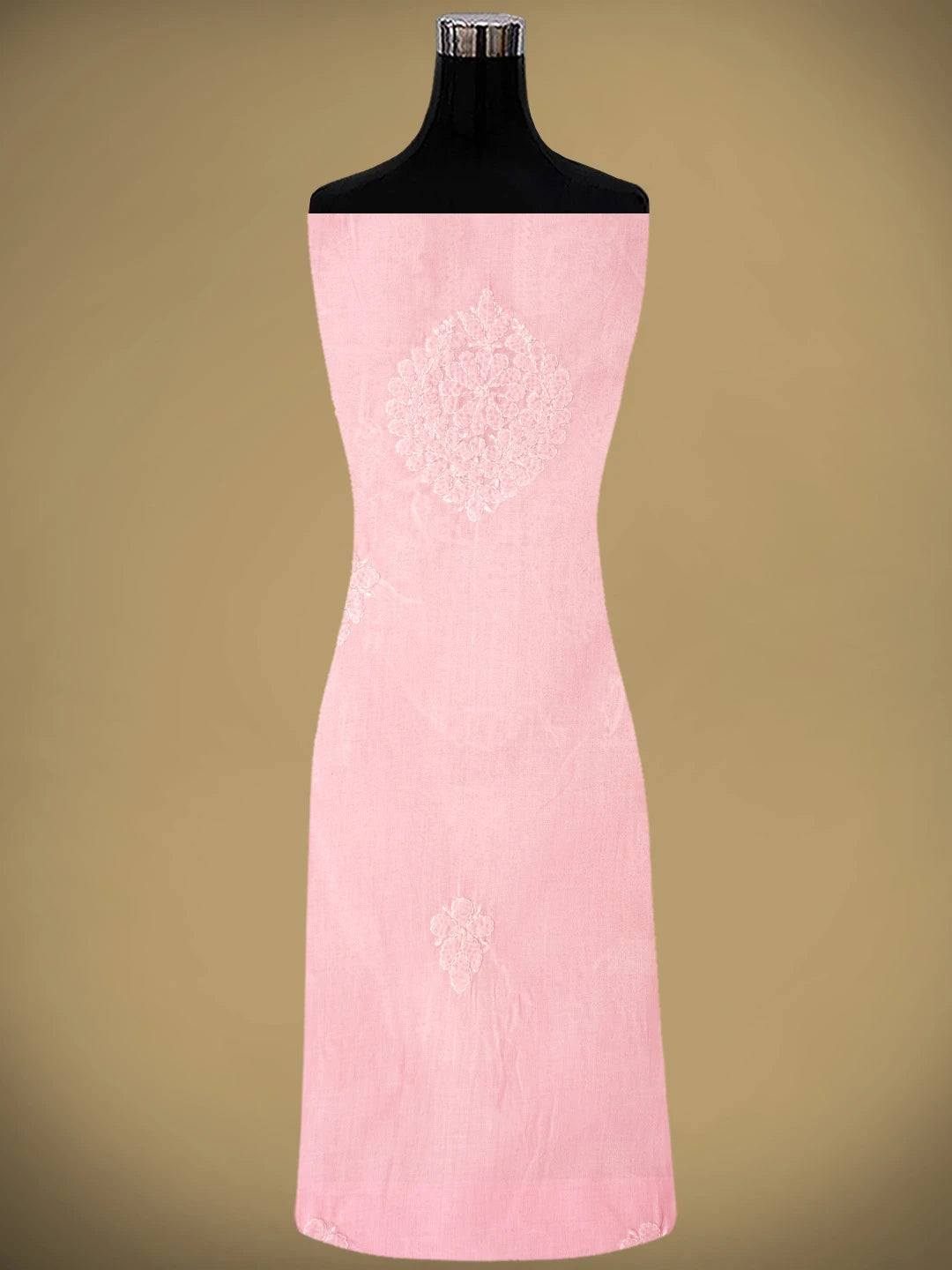Ada Hand Embroidered Pink Cotton Lucknowi Chikankari Unstitched Suit Piece 01A960340