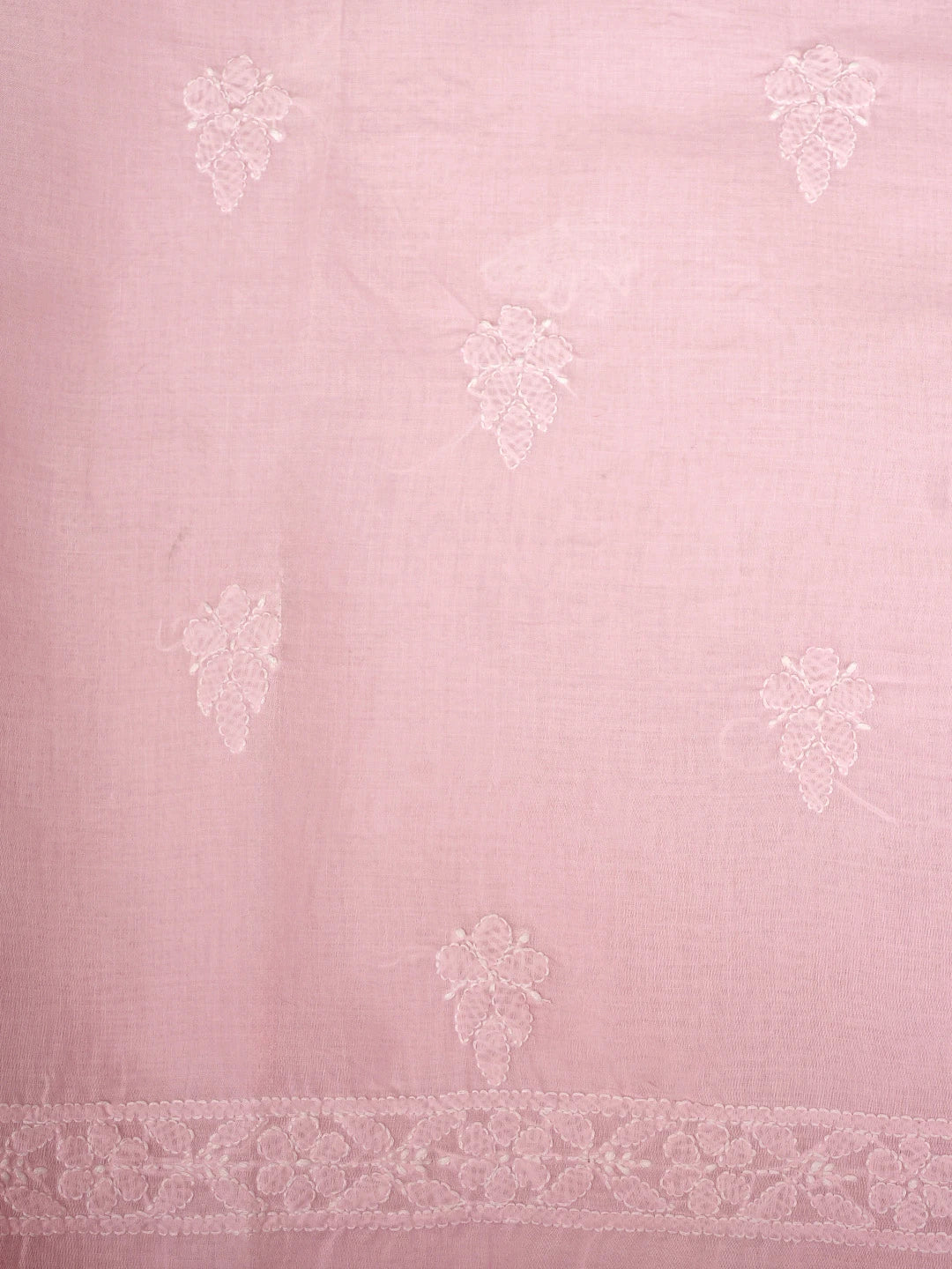 Ada Hand Embroidered Pink Cotton Lucknowi Chikankari Unstitched Suit Piece 01A960340