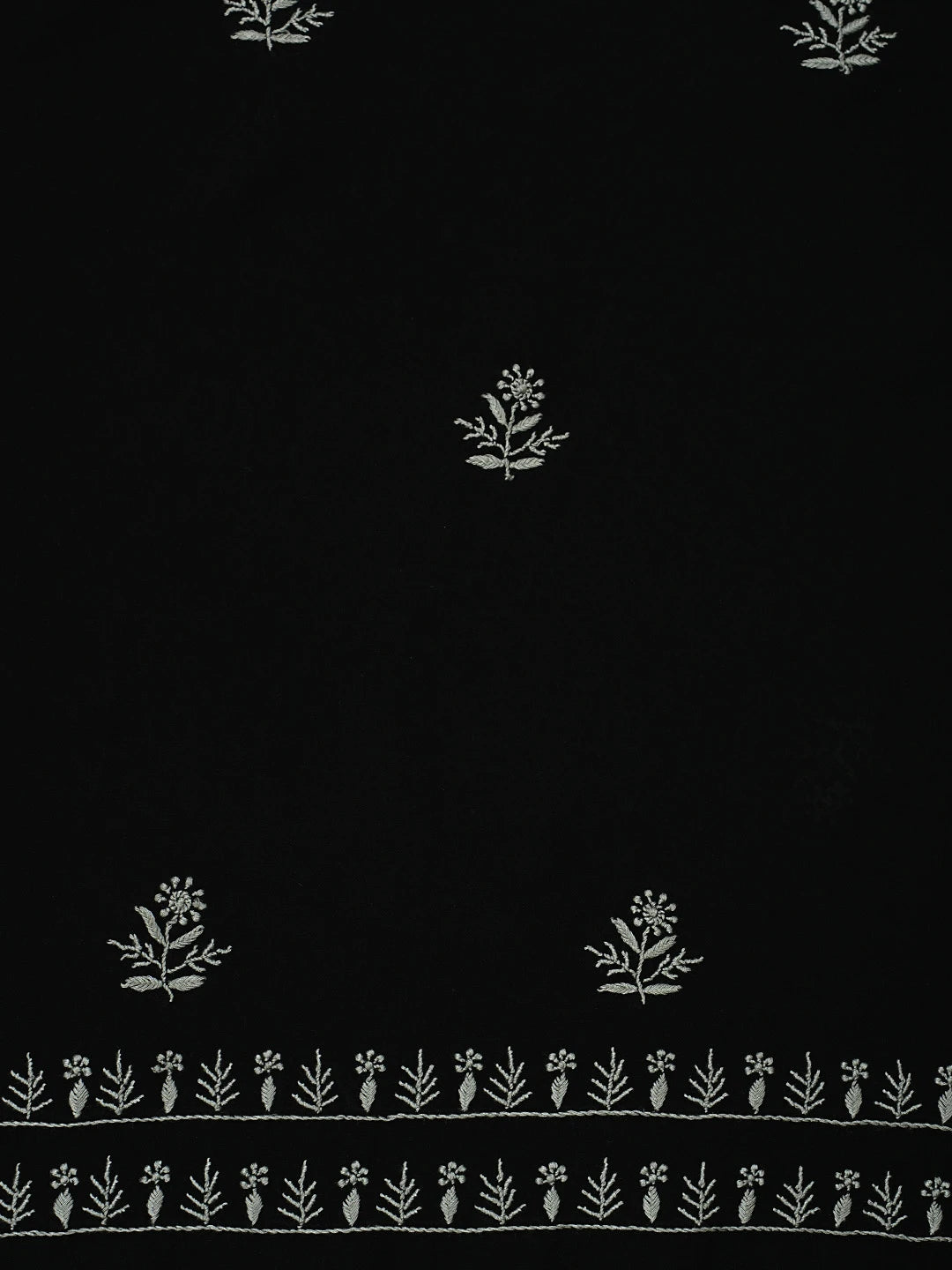 Ada Hand Embroidere Black Viscose Georgette Lucknowi Chikankari Unstitched Kurta Dupatta Set 01A865539