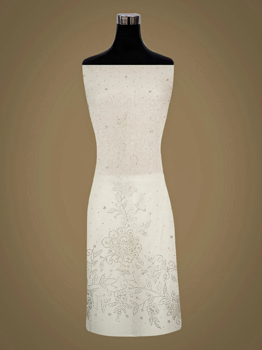 Ada Hand Embroidered White Organza Unstitched Kurta With Muqaish/Mukaish Work 01A202900