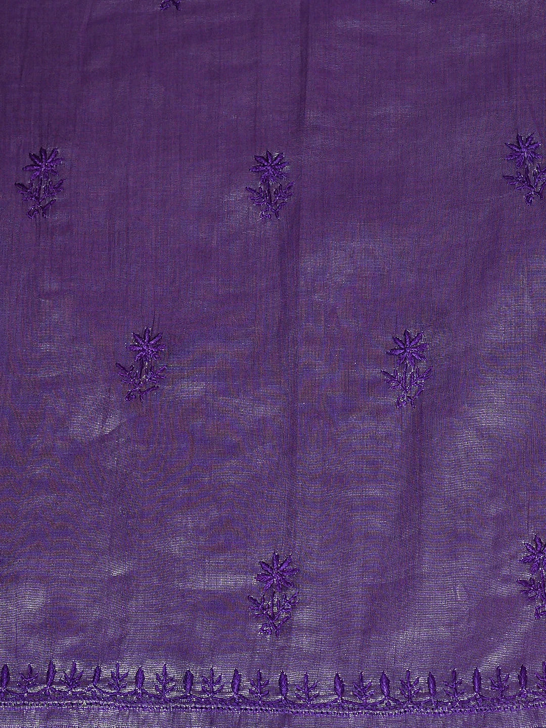 Ada Hand Embroidered Purple Tissue lucknowi Chikankari Semi-stitched Kurta Dupatta Set 01A946077