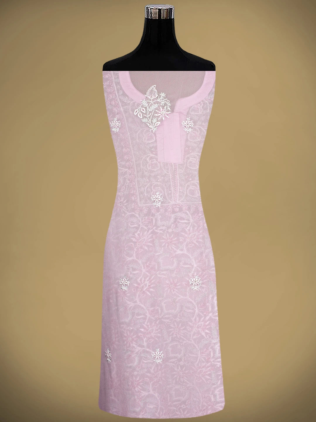 Ada Hand Embroidered Purple Essence Pure Georgette Lucknowi Chikankari Semi-stitched Kurta Dupatta Set With Cutdana Work 01A572425