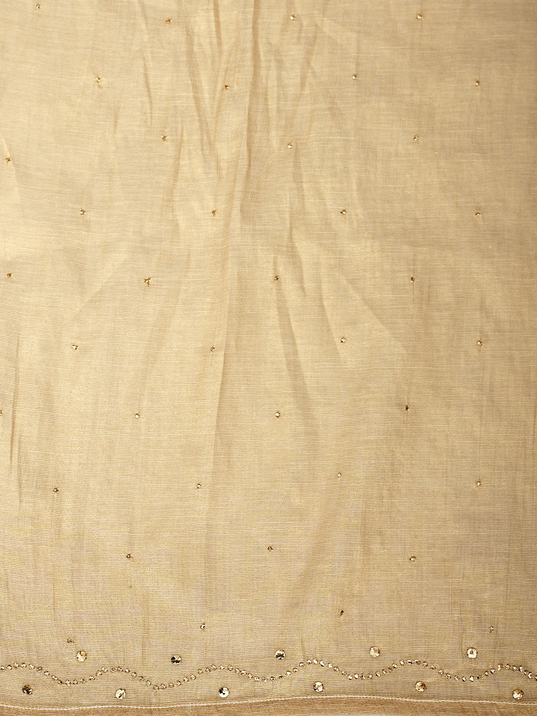 Ada Hand Embroidered Camel Brown Tissue Semi-Stitched A-line Kurta Dupatta Set With Muqaish Work 01A961991