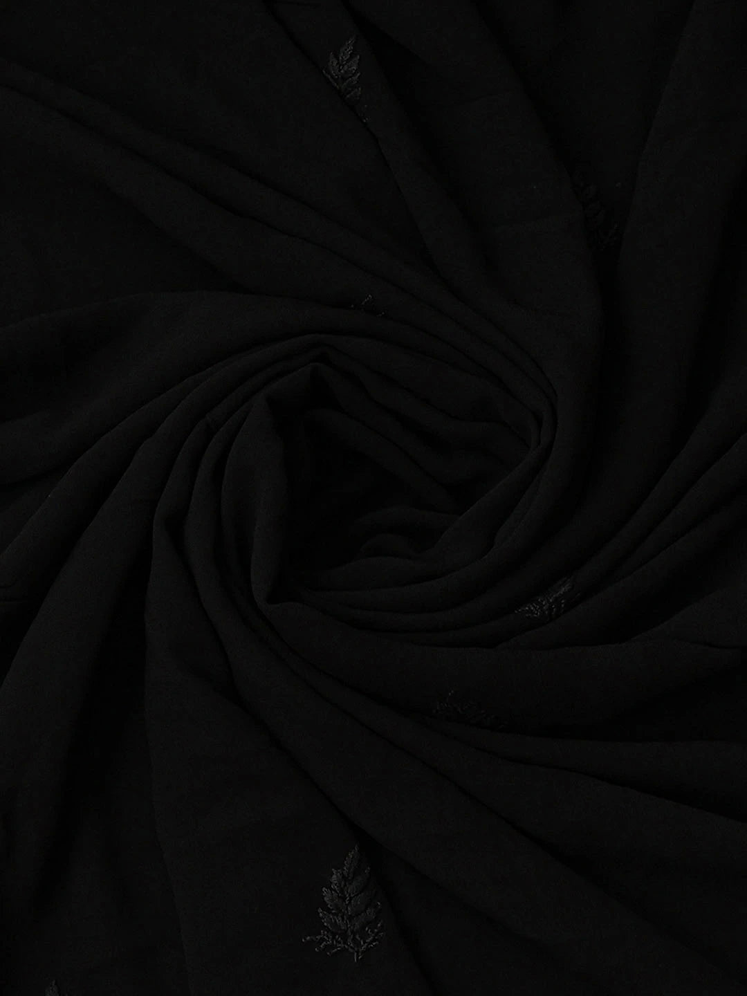 Ada Hand Embroidered Black Viscose Georgette Lucknowi Chikankari Unstitched Kurta Dupatta Set 01A810430