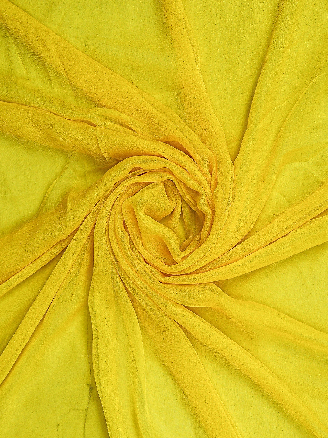 Ada Hand Embroidered Yellow Silk Lucknowi Chikankari Unstitched Suit Piece 01A965323