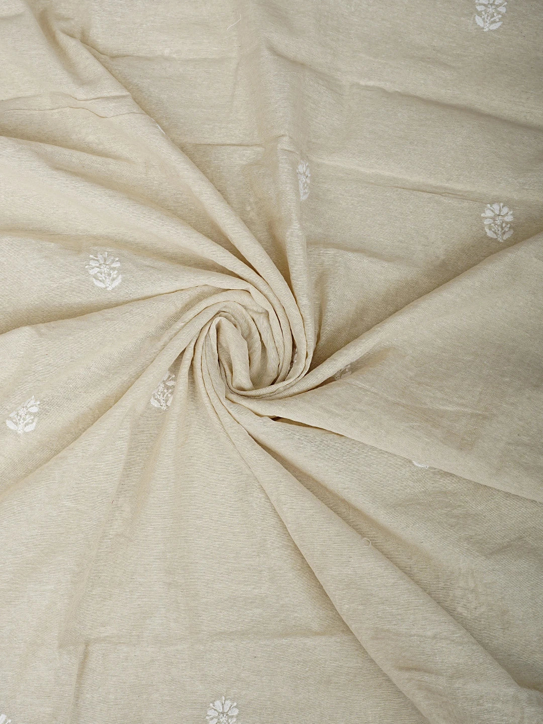 Ada Hand Embroidered Fawn Chanderi Lucknowi Chikankari Unstitched Kurta Dupatta Set 01A913850