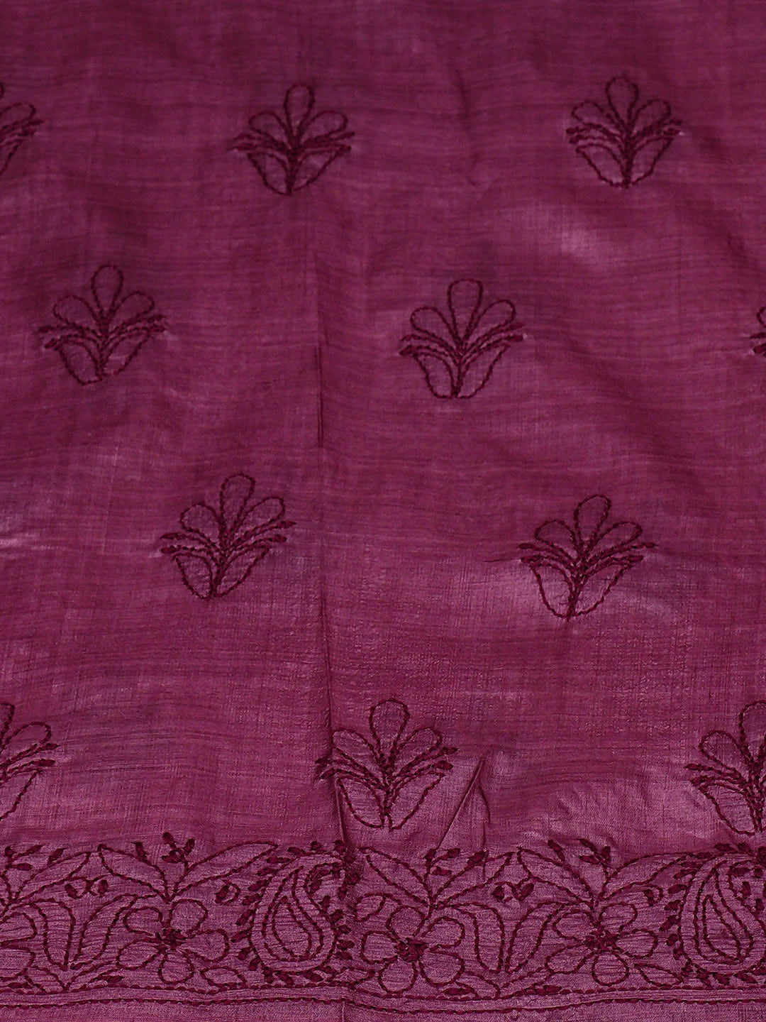 Ada Hand Embroidered Onion Pink Silk Lucknowi Chikankari Unstitched Suit Piece 01A965529