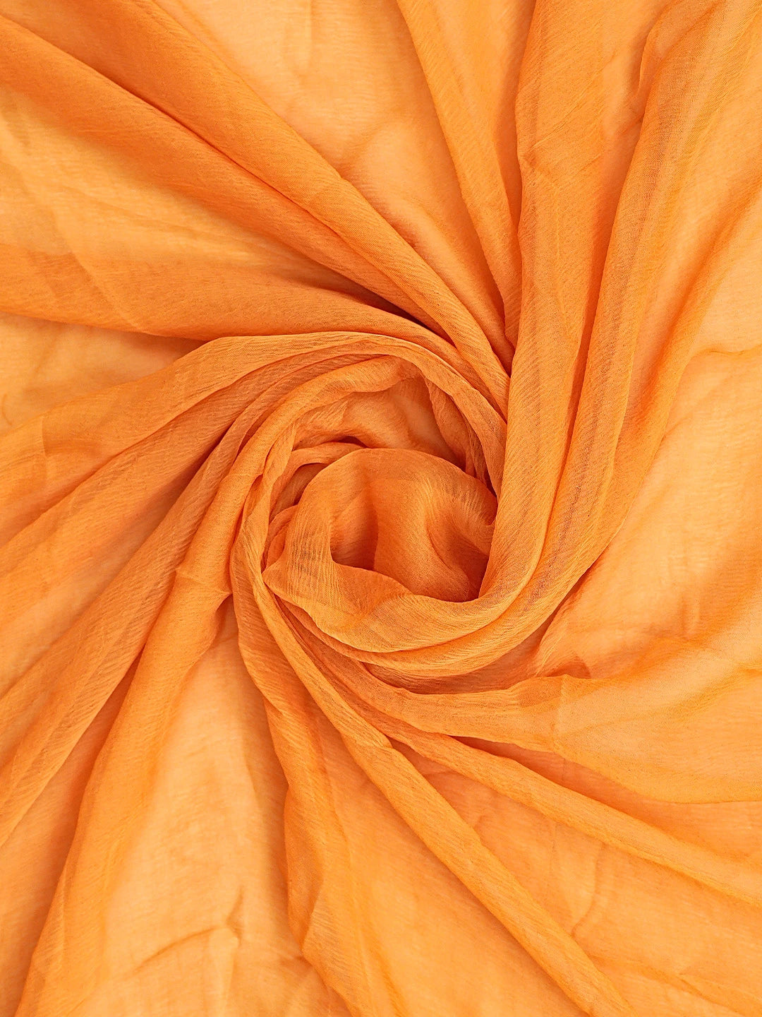 Ada Hand Embroidered Orange Silk Lucknowi Chikankari Unstitched Suit Piece 01A965588