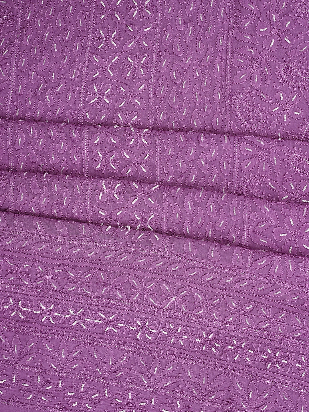 Ada Hand Embroidered Purple Viscose Georgette Lucknowi Chikankari Unstitched Kurta Dupatta Set With Cutdana Work 01A751152