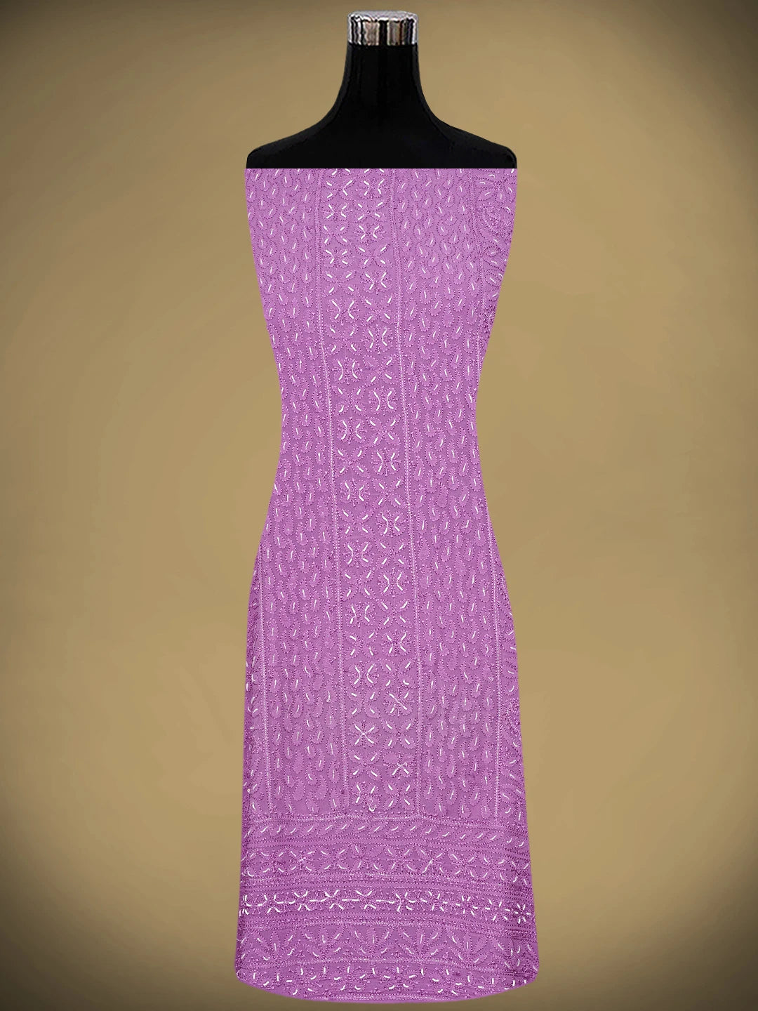 Ada Hand Embroidered Purple Viscose Georgette Lucknowi Chikankari Unstitched Kurta Dupatta Set With Cutdana Work 01A751152