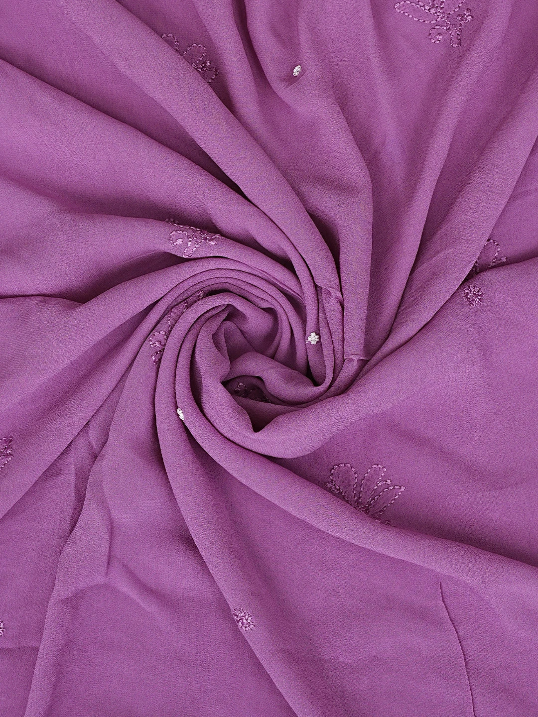 Ada Hand Embroidered Purple Viscose Georgette Lucknowi Chikankari Unstitched Kurta Dupatta Set With Cutdana Work 01A751152