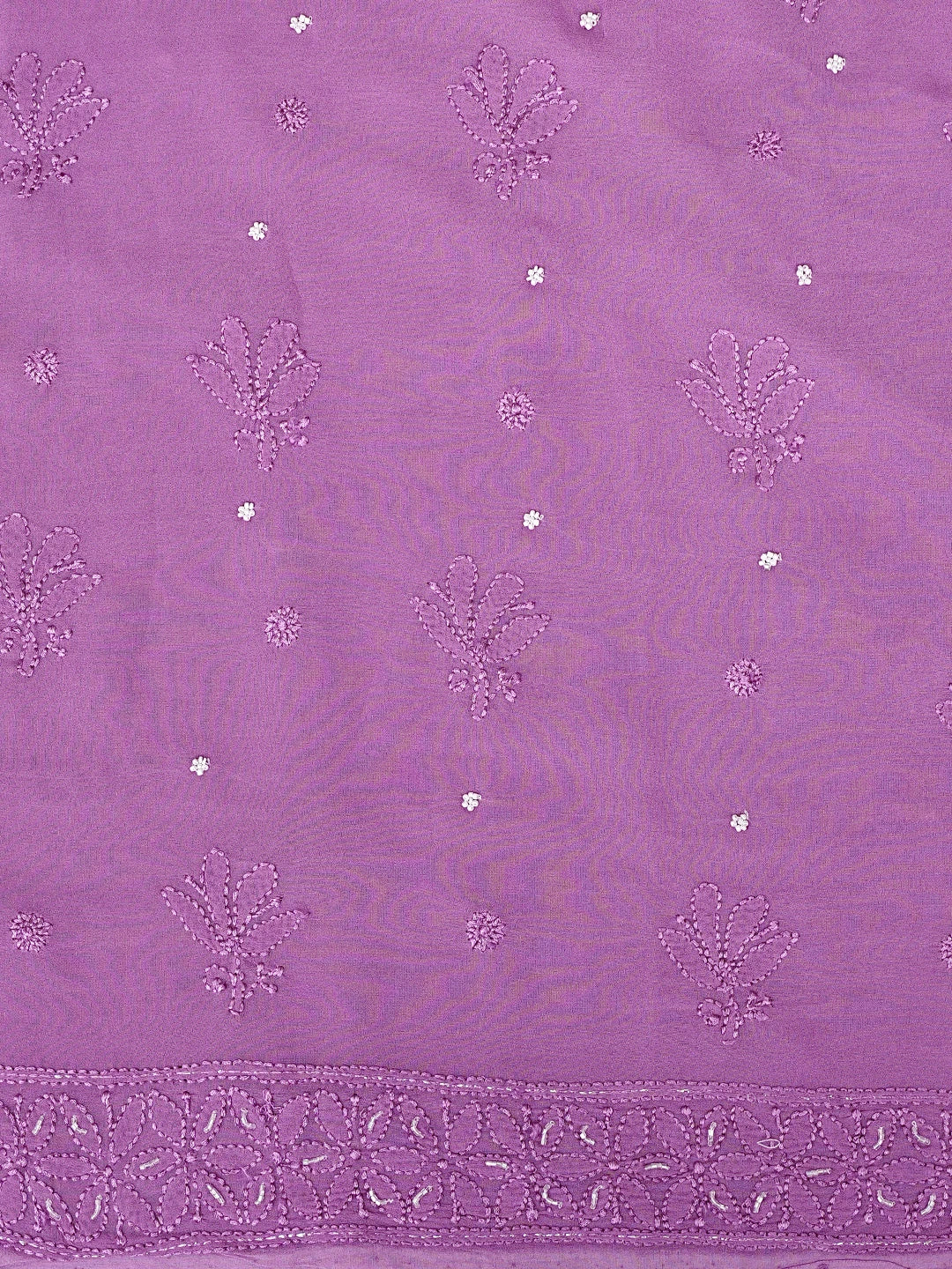 Ada Hand Embroidered Purple Viscose Georgette Lucknowi Chikankari Unstitched Kurta Dupatta Set With Cutdana Work 01A751152